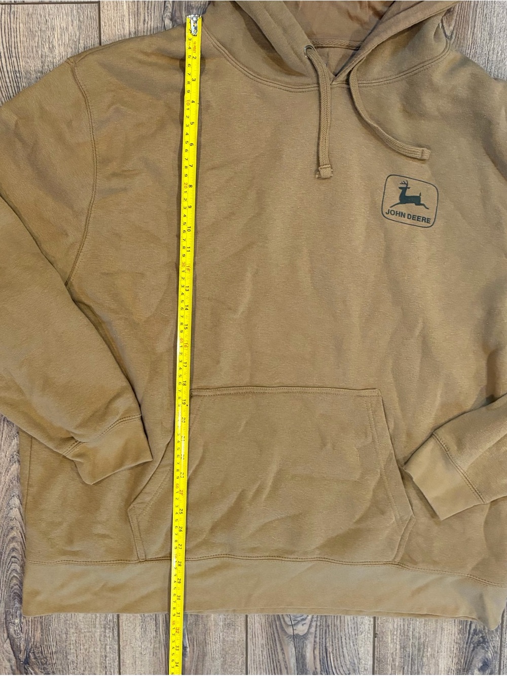 John Deere Coyote Brown Tractor Flag Graphic Hoodie Mens 3XL Pullover - Picture 6 of 9